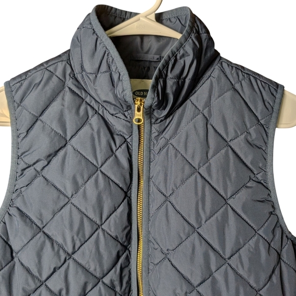 Old Navy Women's Small Blue Quilted Vest Lightweight Zipper Pockets Like New - Picture 4 of 10